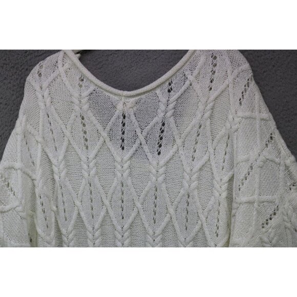 POL Open Knit Oversized Cable Knit Sweater-Large-Cottagecore-3/4 Belled Sleeves - Picture 10 of 11